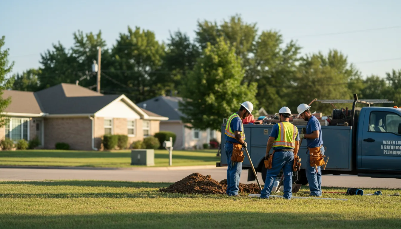 Residential water line and bathroom plumbing service in Curlew, IA